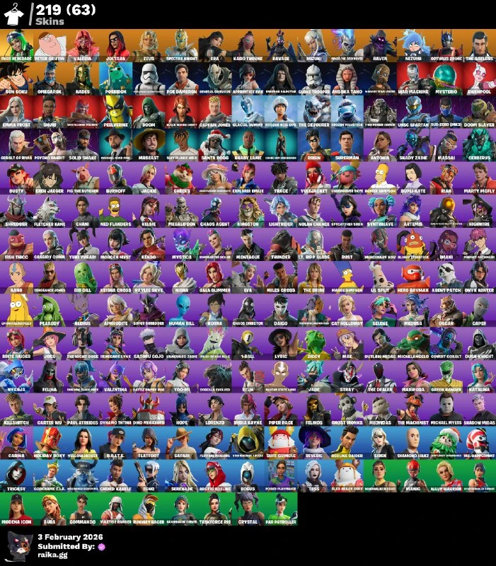 14/14 events +218 skins [has 35 euro epic balance]